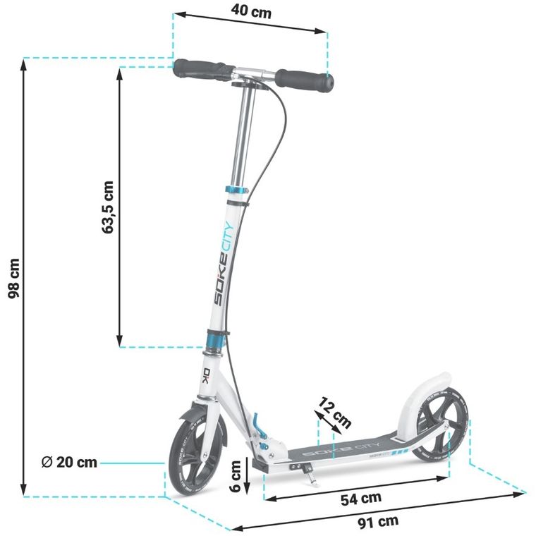 Soke, City, hulajnoga miejska, składana, biała