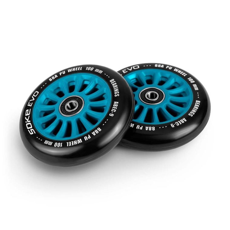 Soke, kółka do hulajnogi, 100 mm, niebieskie, 2 szt.
