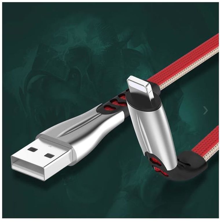 Somostel, kabel USB Micro 2.4a, 2400 mAh, Quick Charger Qc 3.0, 1m, Powerline, metalowe wtyki, czerwony