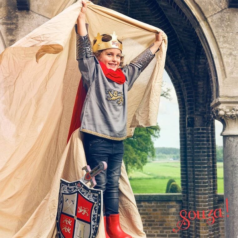 Souza! Król Arthur, kostium miękka zbroja z peleryną, 5-7 lat