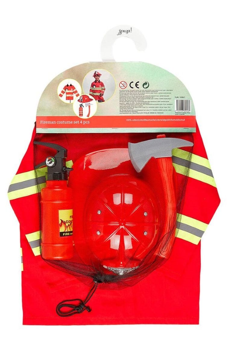 Souza! Strażak, kostium z kaskiem i akcesoriami, 4-7 lat