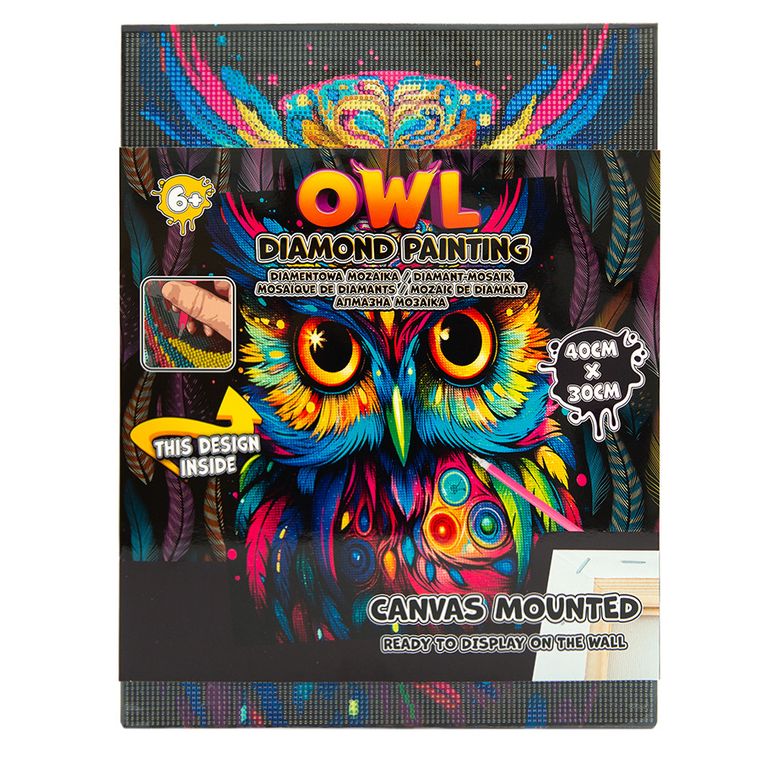 Sowa, mozaika diamentowa, zestaw kreatywny