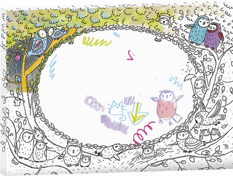 Sowy. Kolorowanka ramka do zawieszenia