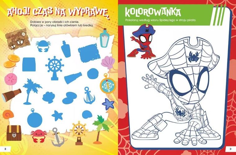 Spidey i Super-kumple. Piraci. Koloruj! Rozwiązuj! 50 naklejek świecących w ciemności