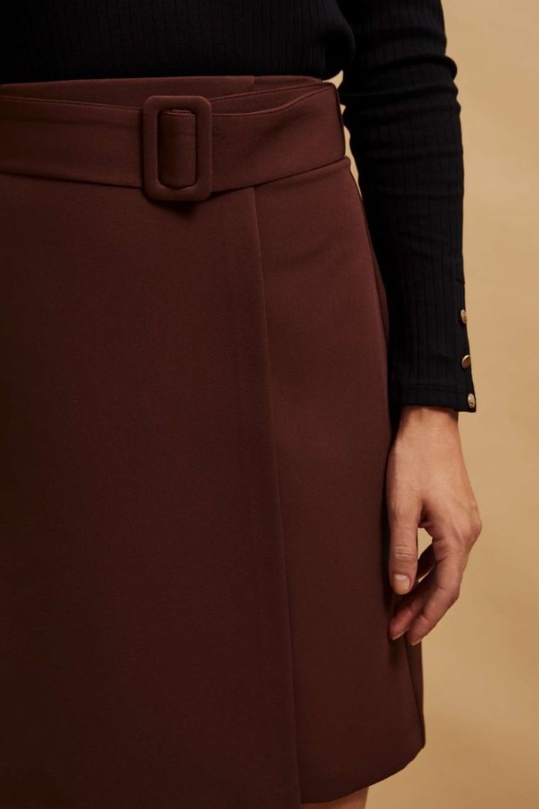 Spódnica damska, brązowa, Moodo