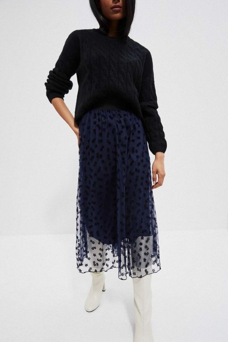 Spódnica damska, granatowa, Moodo