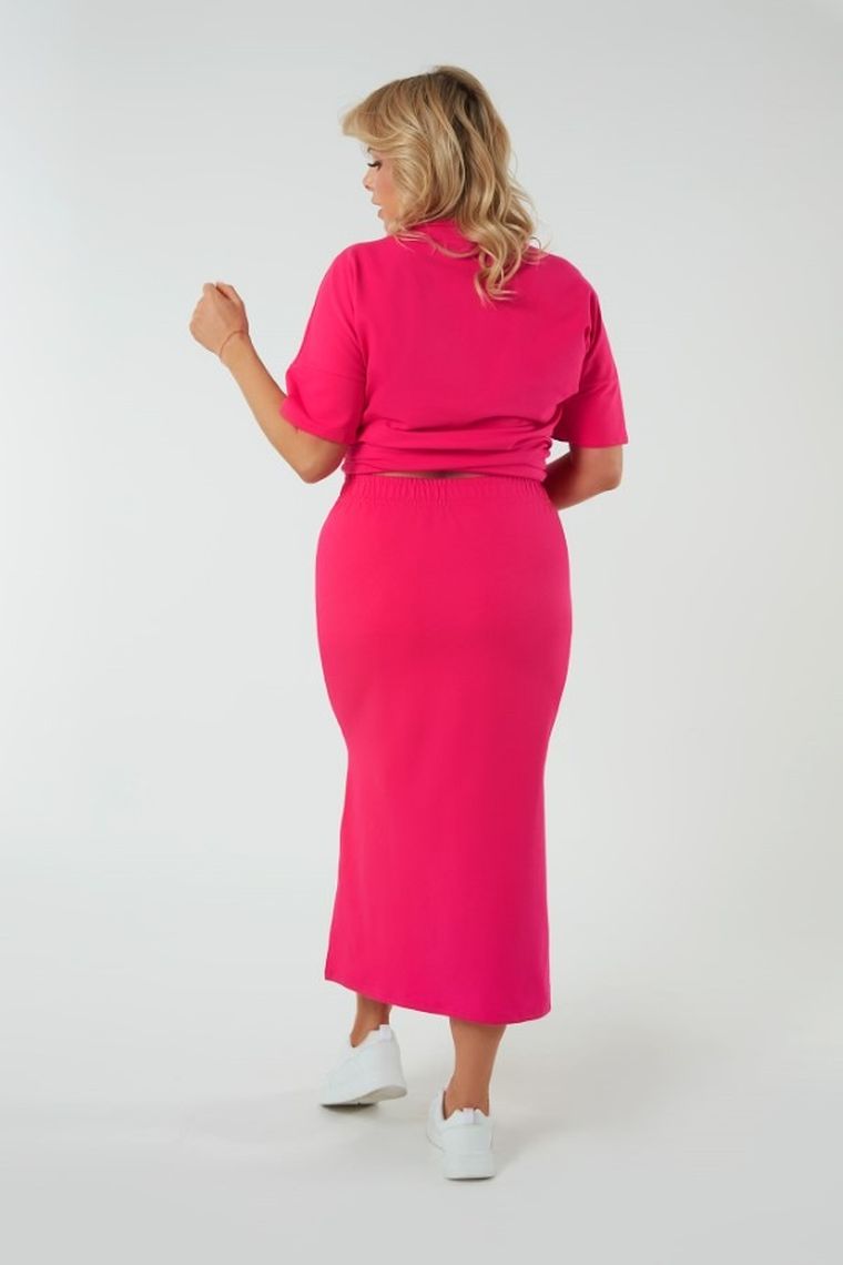 Spódnica damska, plus size, różowa, Stella, Italian Fashion