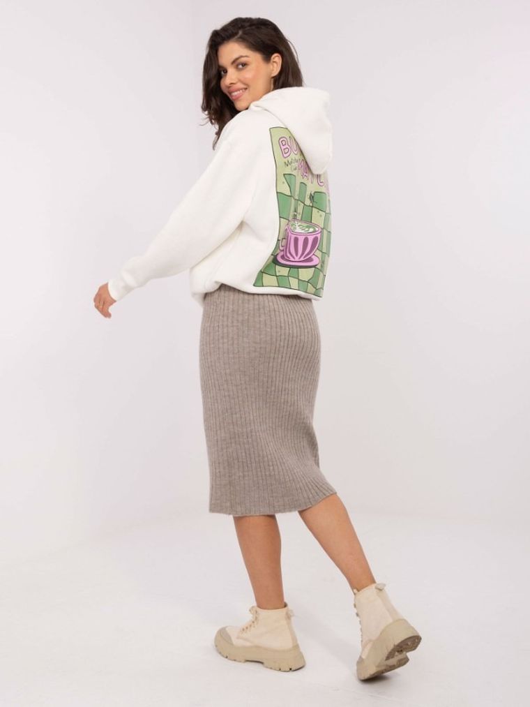 Spódnica damska z wełną, beżowa, Sublevel