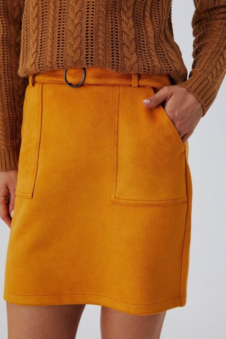 Spódnica damska, żółta, Moodo