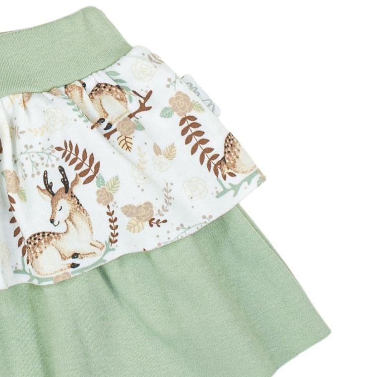 Spódnica dziewczęca, ecru-zielona, Nicol