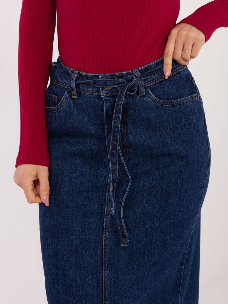 Spódnica jeansowa damska, granatowa, Sublevel