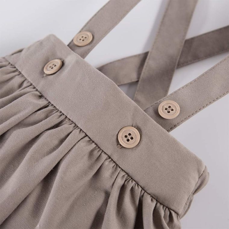 Spódnica ogrodniczka dziewczęca, beżowa, Eevi