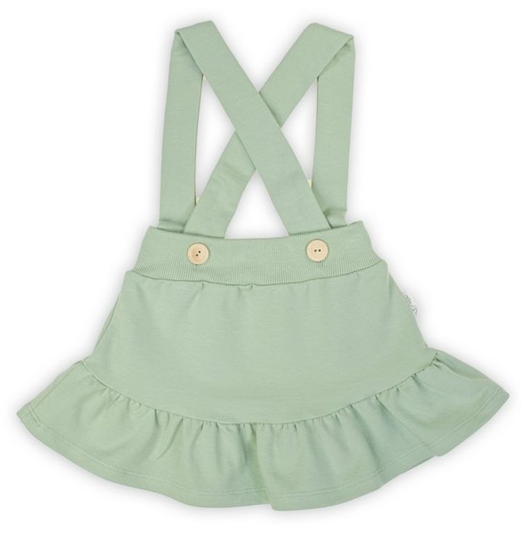 Spódnica ogrodniczka dziewczęca, jasnozielona, Nicol