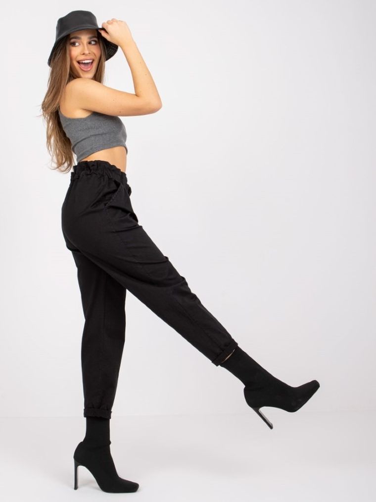 Spodnie damskie, czarne, Italy Moda