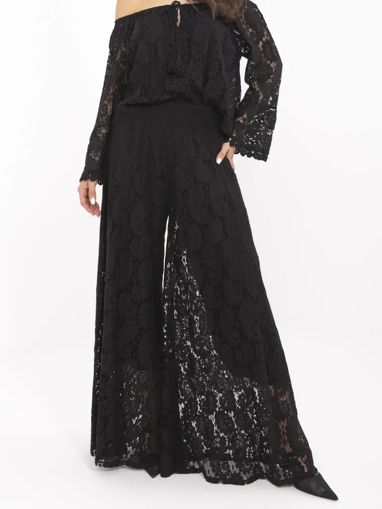 Spodnie damskie, czarne, Italy Moda