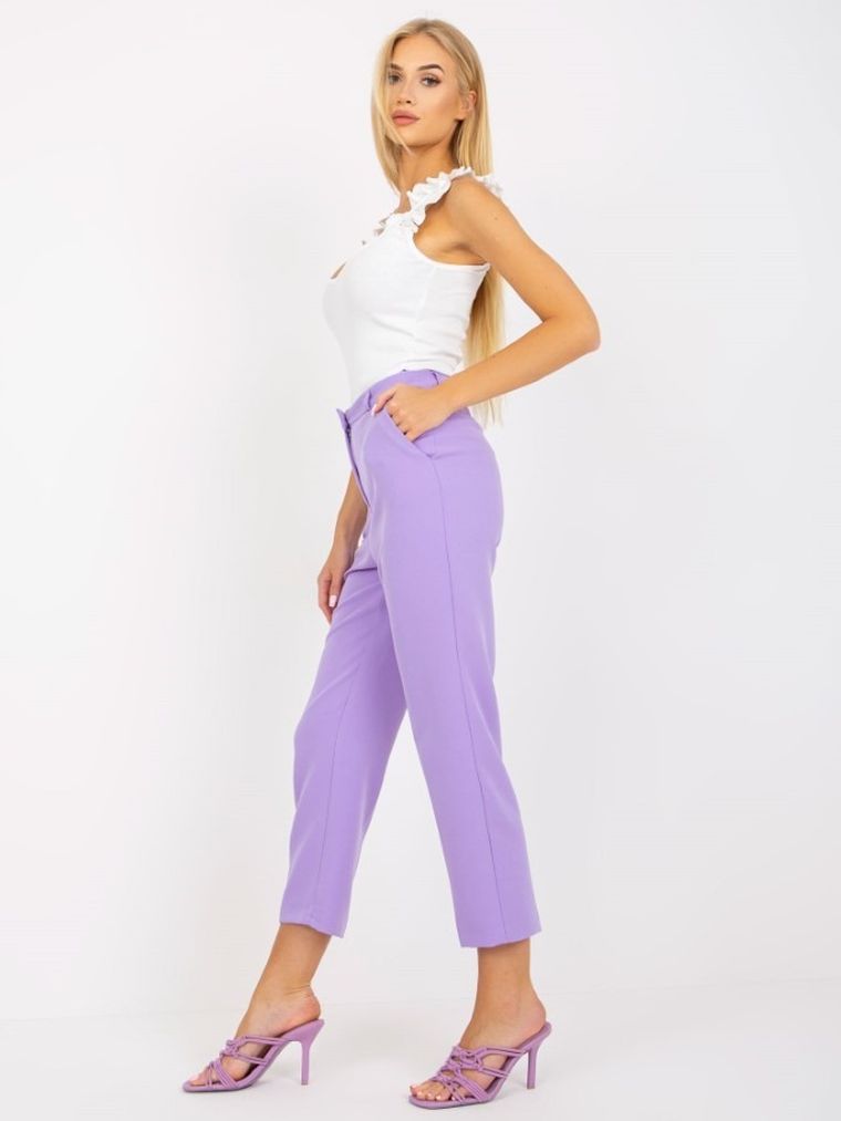 Spodnie damskie, fioletowe, Rue Paris