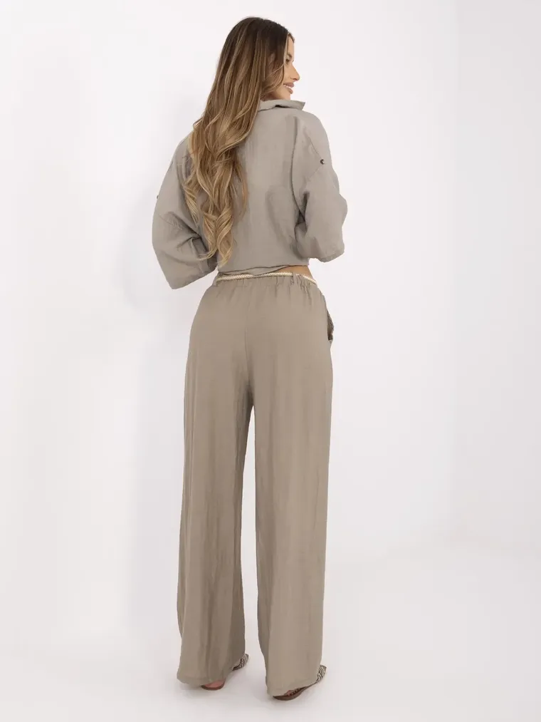 Spodnie damskie, szare, Italy Moda