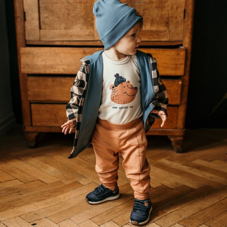 Spodnie dresowe chłopięce, brązowe, Jump, Eevi