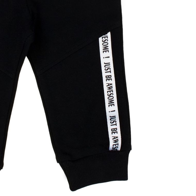 Spodnie dresowe chłopięce, czarne, Nicol
