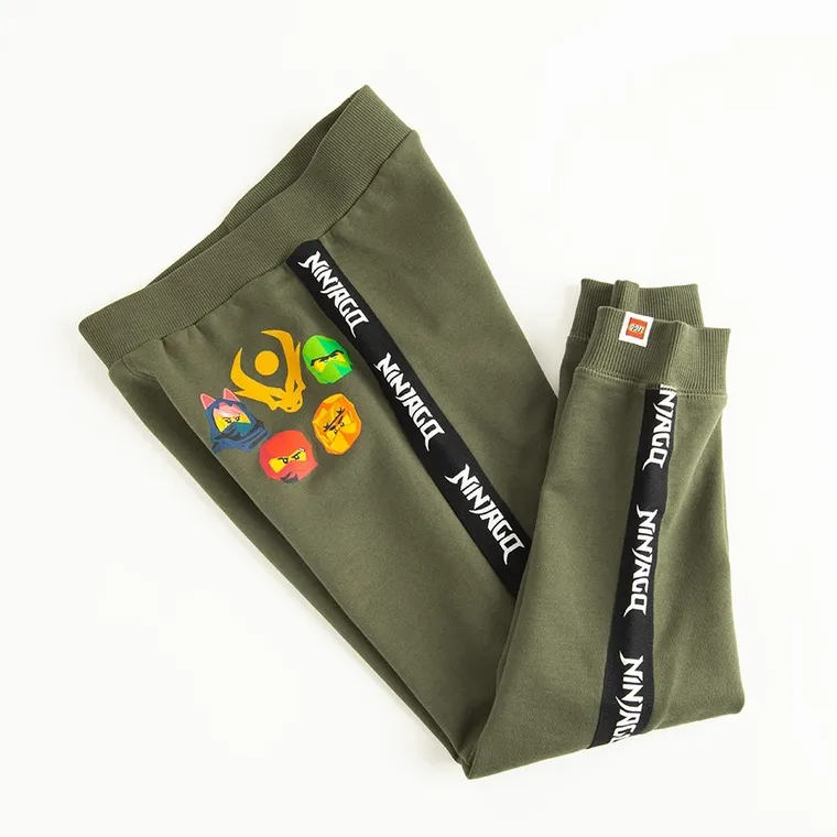 Spodnie dresowe chłopięce, khaki, LEGO Ninjago