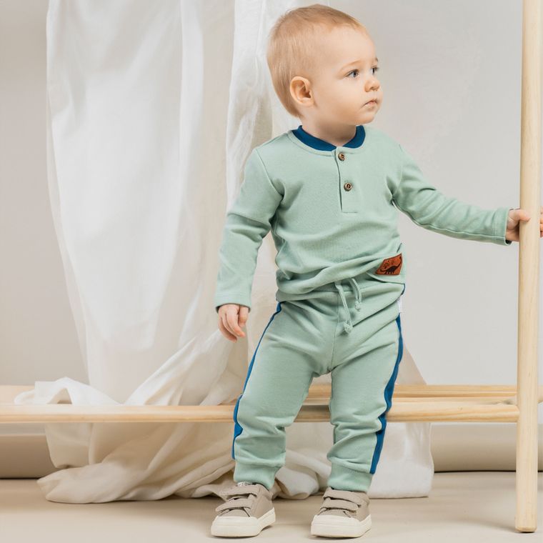 Spodnie dresowe chłopięce, miętowe, Nicol