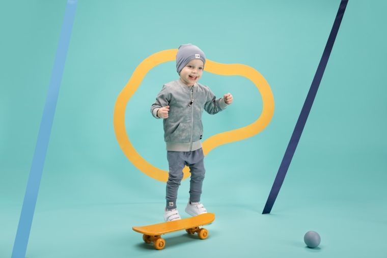 Spodnie dresowe chłopięce, pumpy, niebieskie, Pinokio