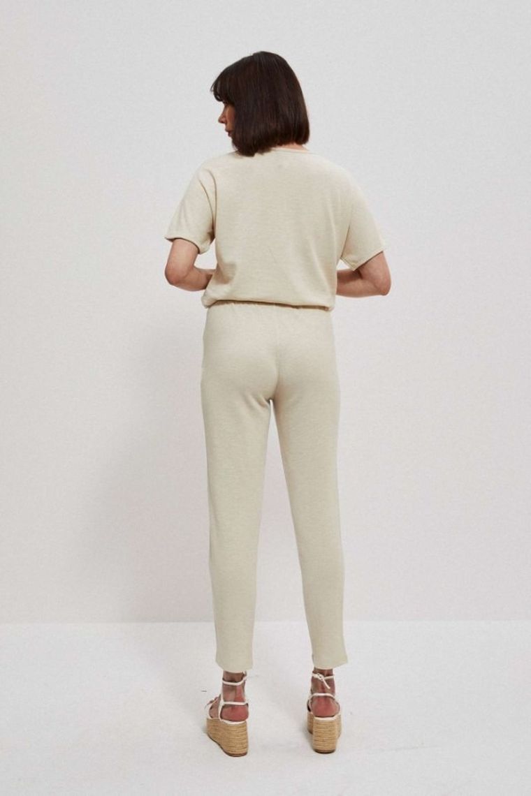 Spodnie dresowe damskie, beżowe, Moodo