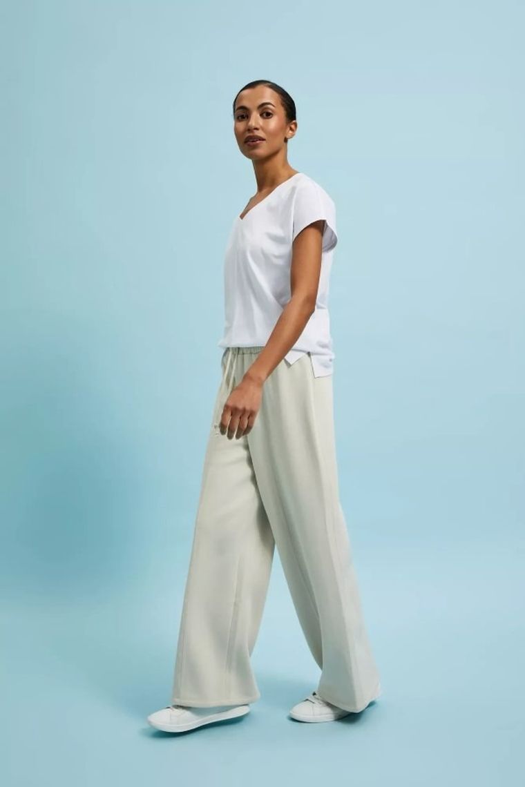 Spodnie dresowe damskie, beżowe, Moodo