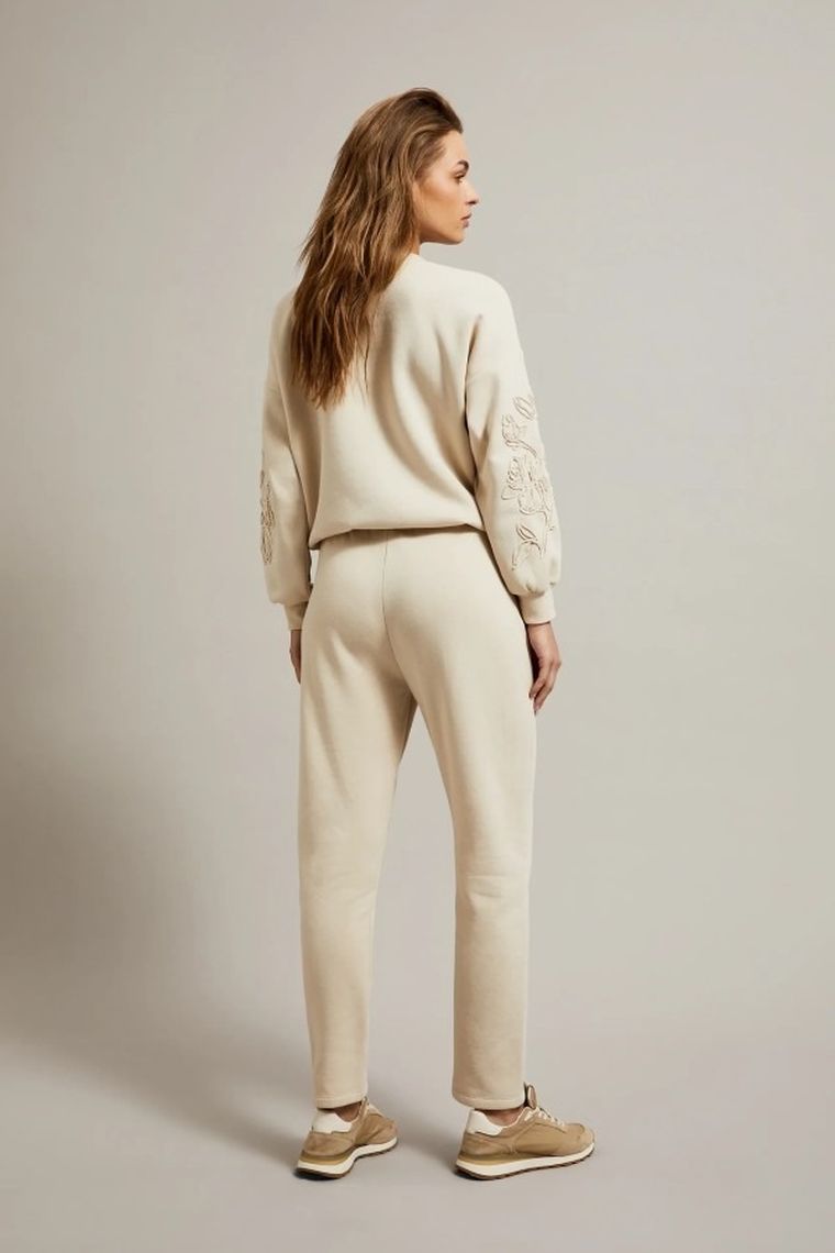 Spodnie dresowe damskie, beżowe, Moodo