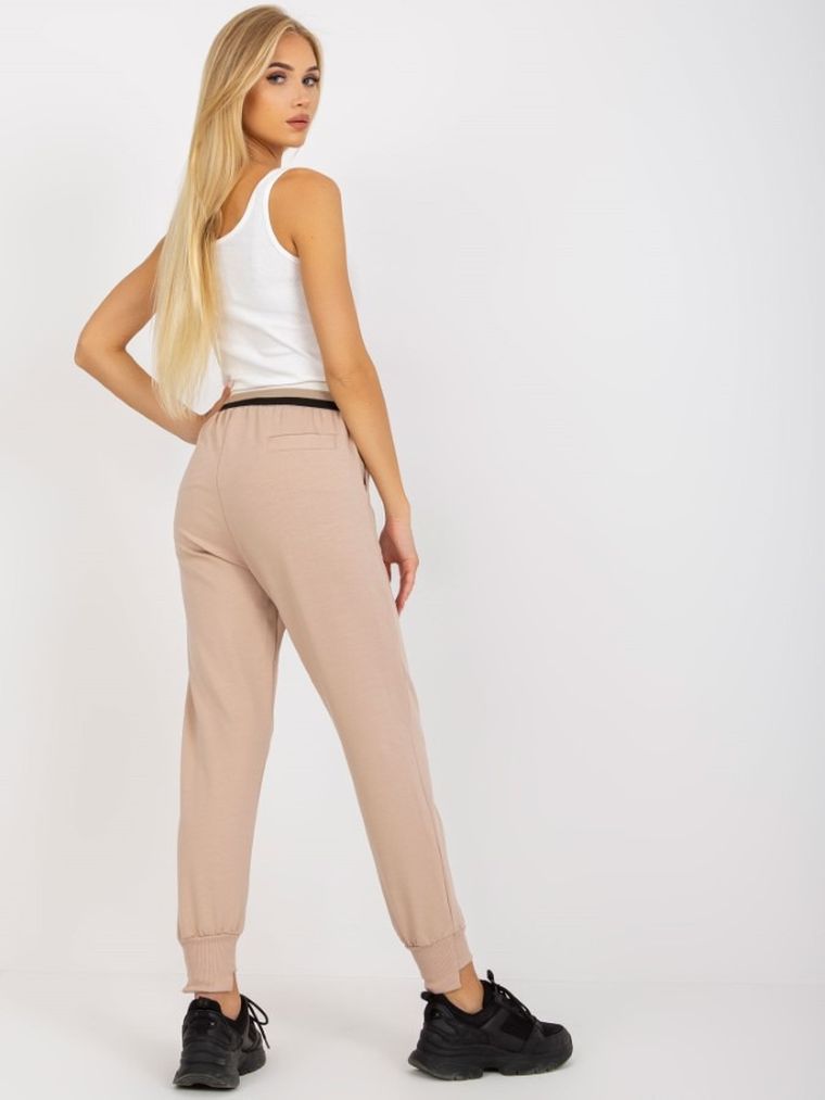 Spodnie dresowe damskie, beżowe, Och Bella
