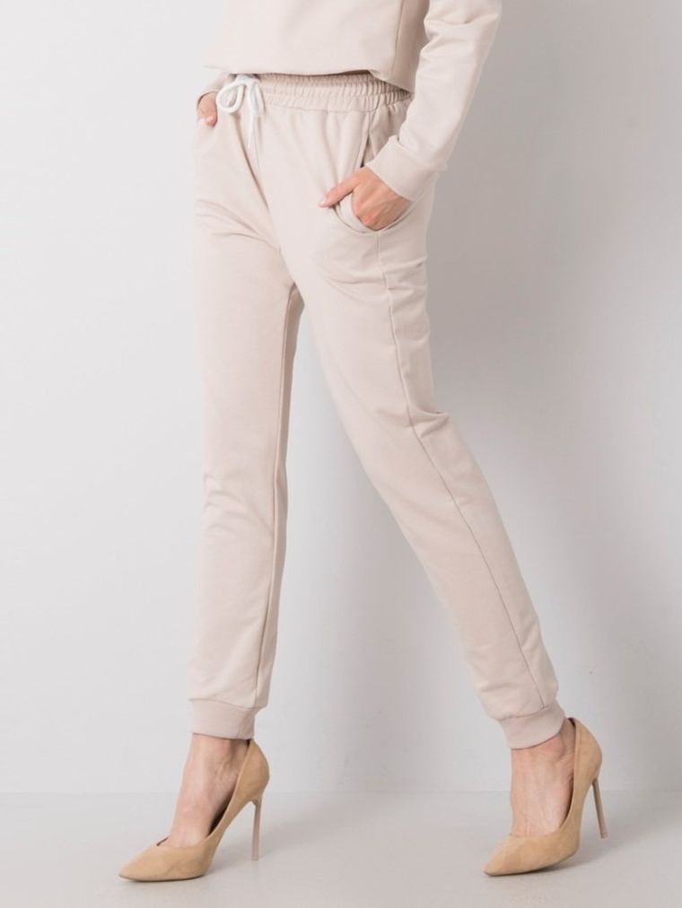 Spodnie dresowe damskie, beżowe, Sublevel