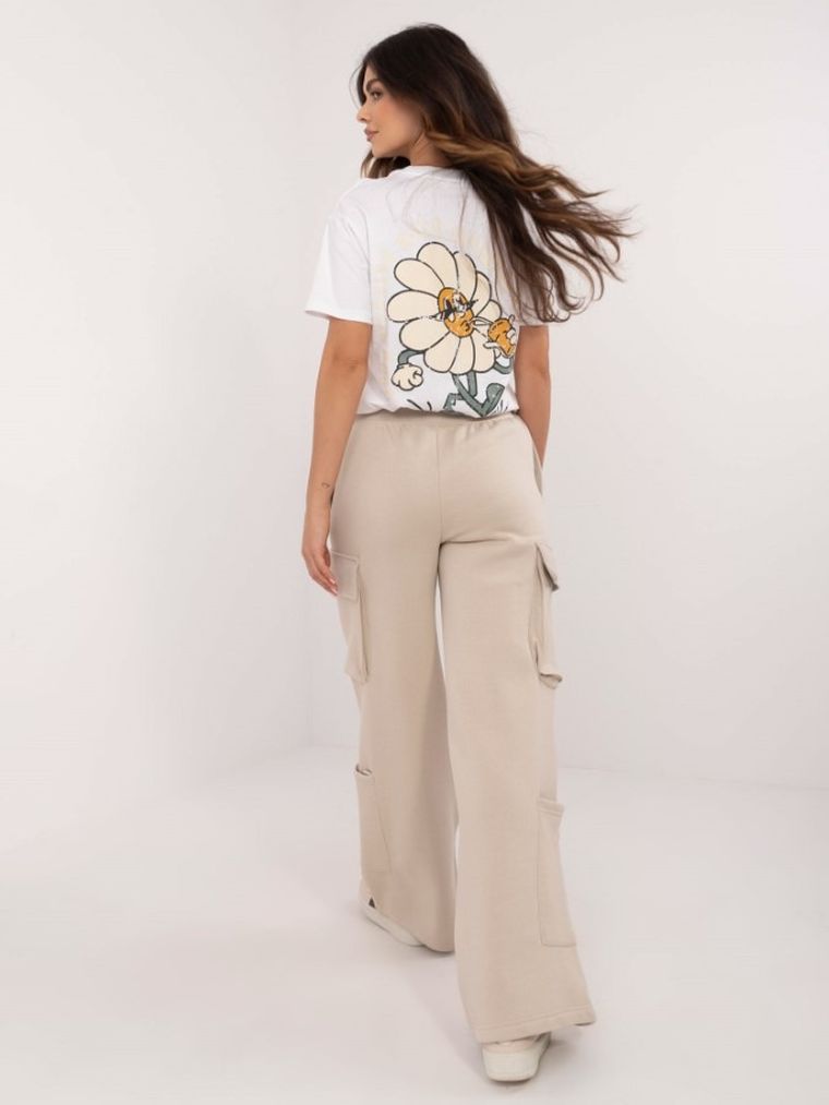 Spodnie dresowe damskie, beżowe, Sublevel