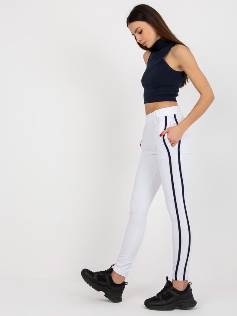 Spodnie dresowe damskie, białe, Rue Paris
