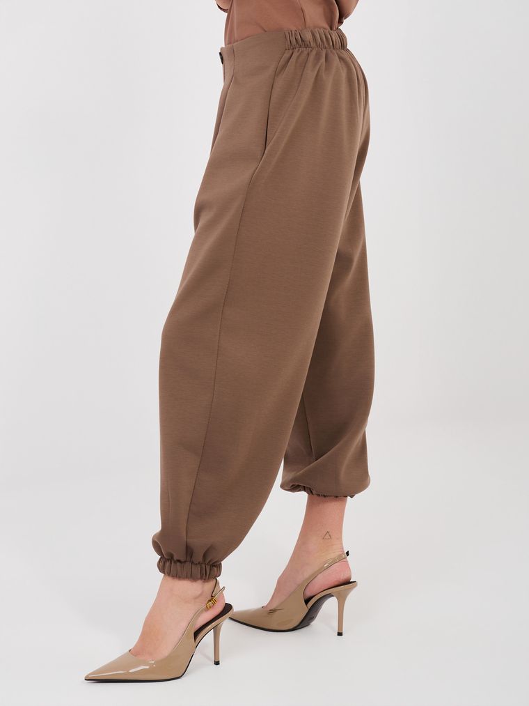 Spodnie dresowe damskie, brązowe, Italy Moda