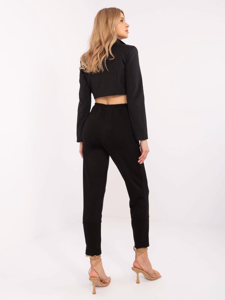 Spodnie dresowe damskie, czarne, Italy Moda