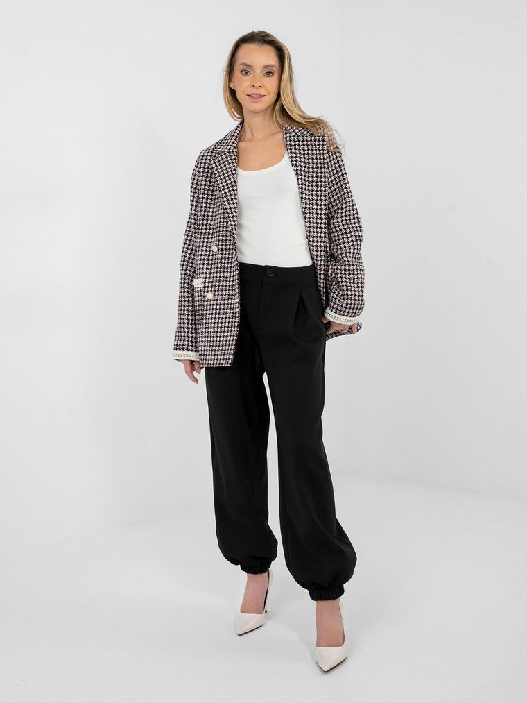Spodnie dresowe damskie, czarne, Italy Moda