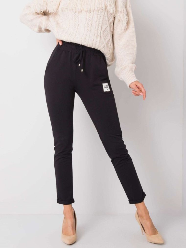 Spodnie dresowe damskie, czarne, Relevance