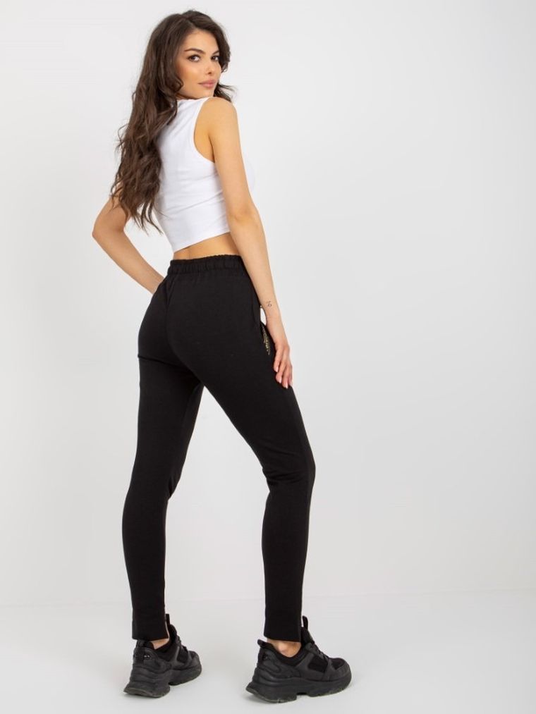 Spodnie dresowe damskie, czarne, Relevance