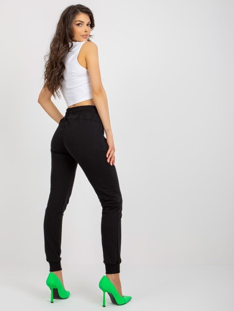 Spodnie dresowe damskie, czarne, Relevance