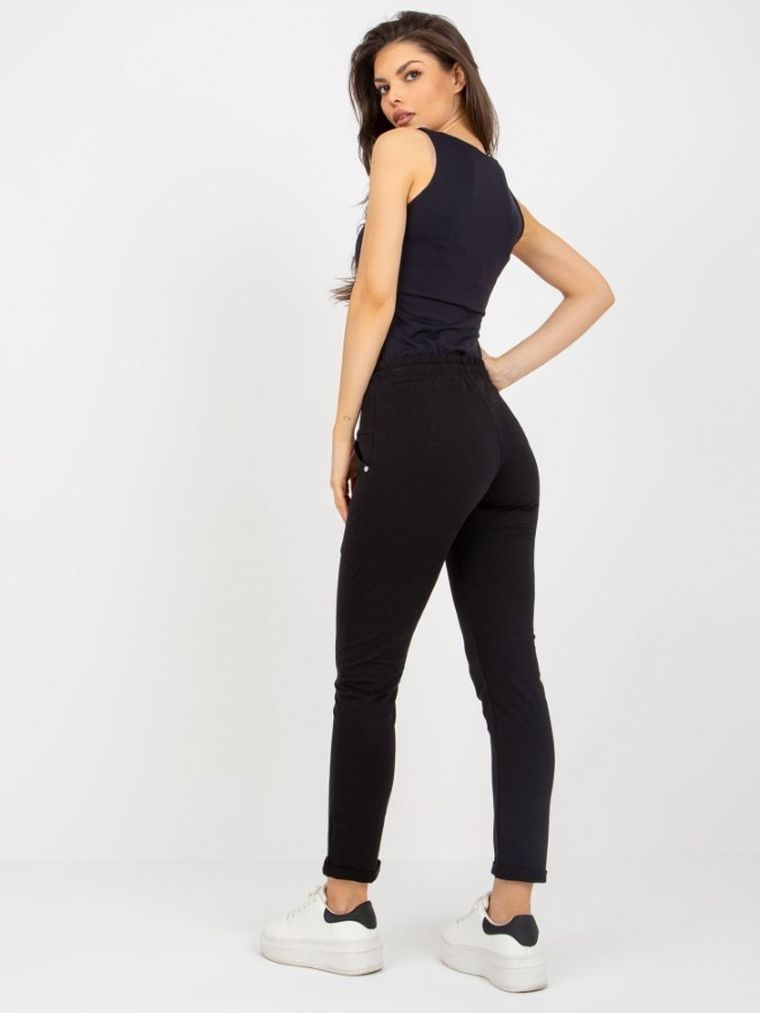 Spodnie dresowe damskie, czarne, Relevance