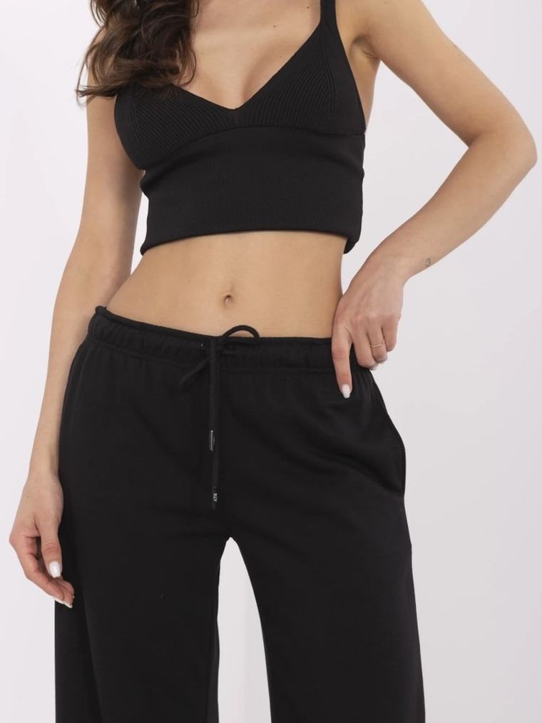 Spodnie dresowe damskie, czarne, Relevance