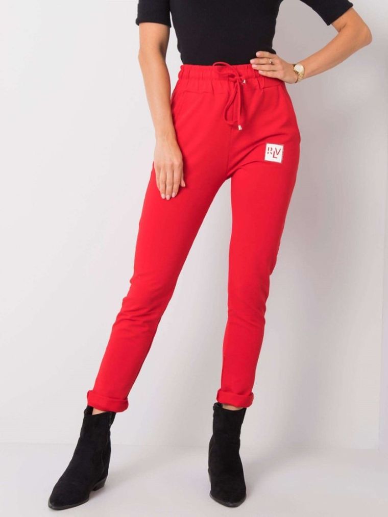 Spodnie dresowe damskie, czerwone, Relevance