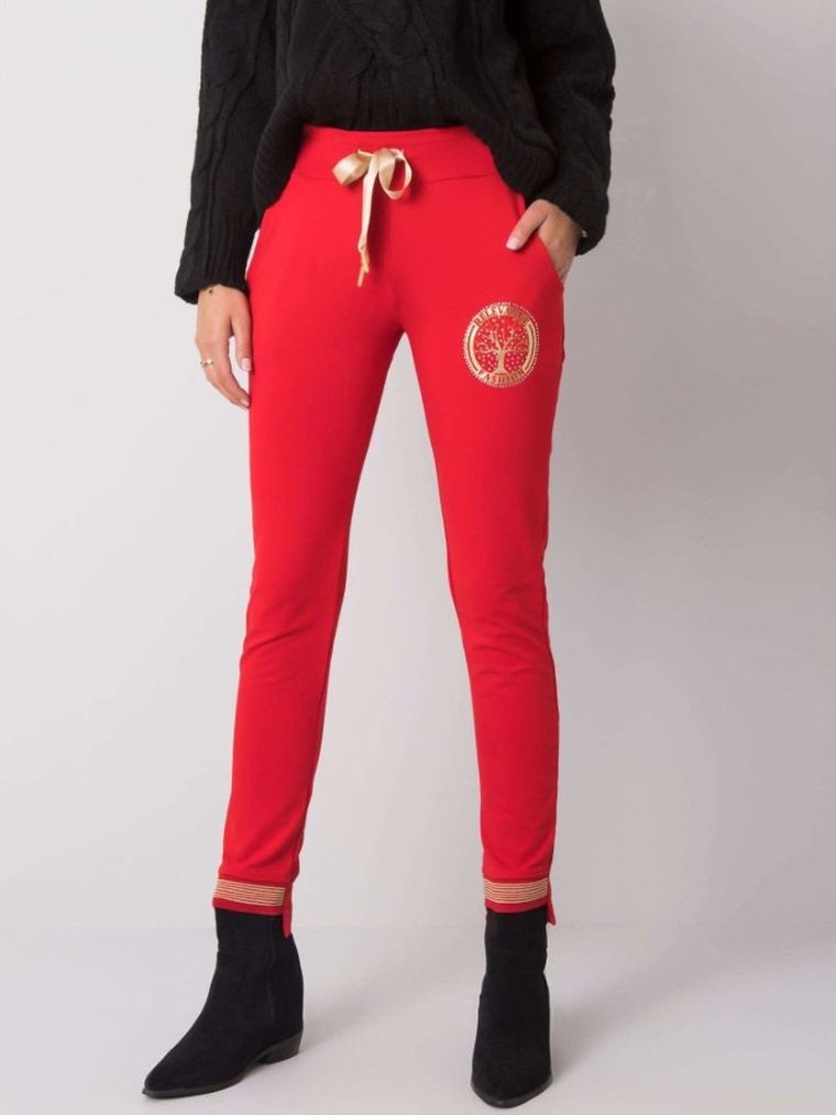 Spodnie dresowe damskie, czerwone, Relevance