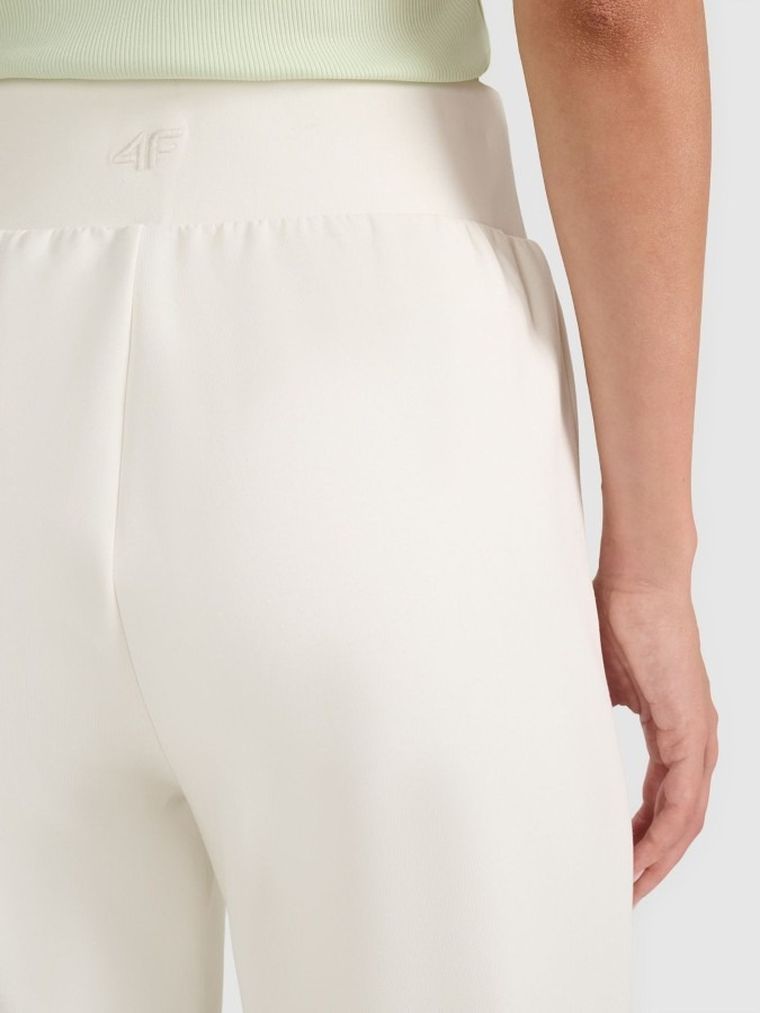 Spodnie dresowe damskie, ecru, 4F