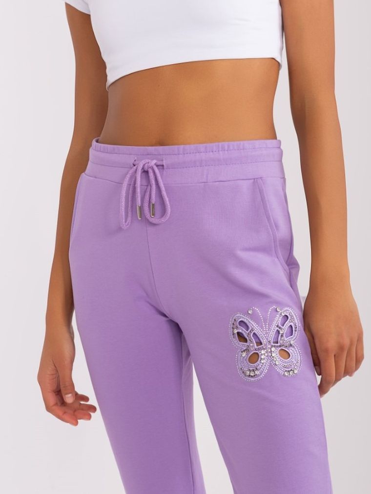 Spodnie dresowe damskie, fioletowe, Relevance