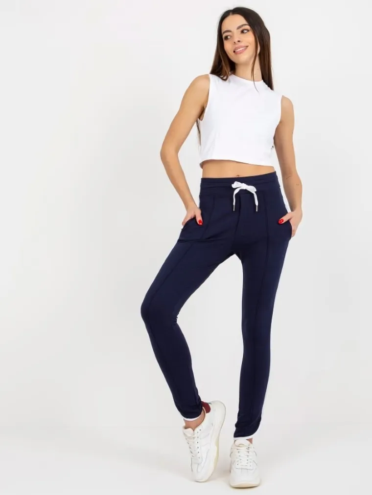 Spodnie dresowe damskie, granatowe, Rue Paris