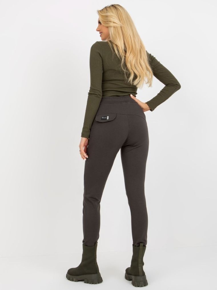 Spodnie dresowe damskie, khaki, Relevance