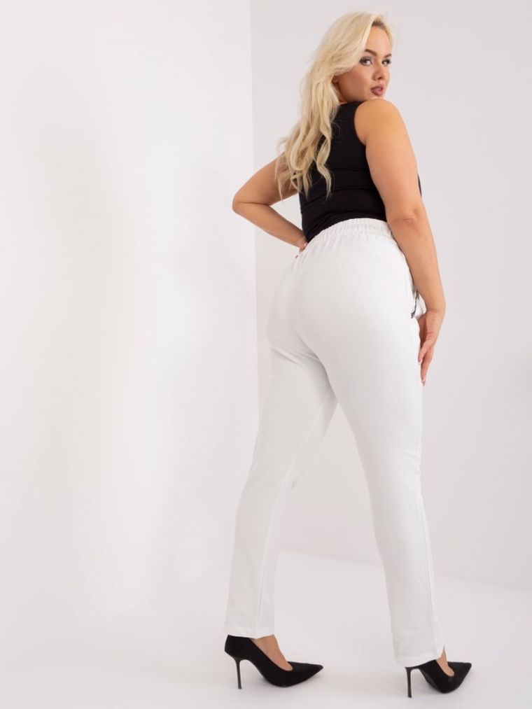 Spodnie dresowe damskie, plus size, ecru, Relevance