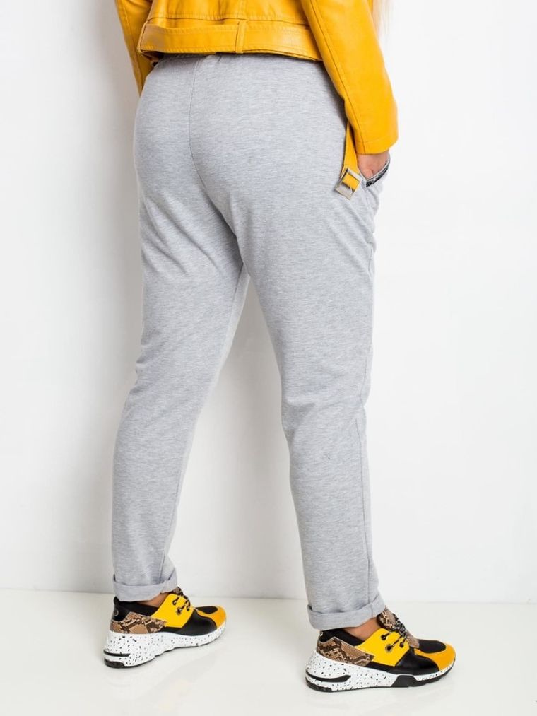 Spodnie dresowe damskie, plus size, szare, Relevance