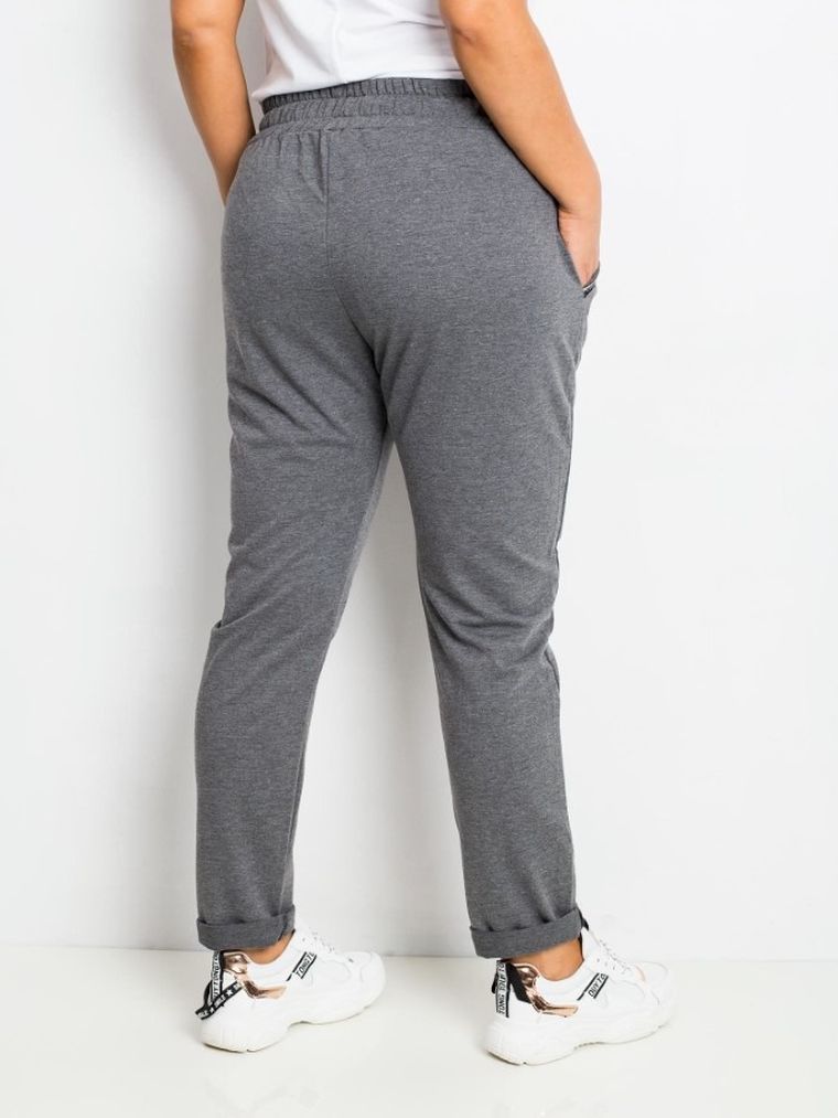Spodnie dresowe damskie, plus size, szare, Relevance